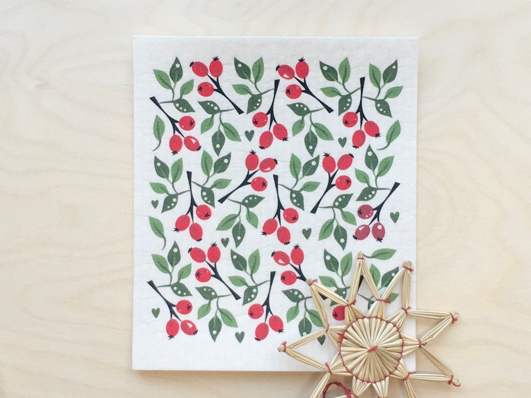 Rose Hip Swedish Dishcloth Sponge Cloth Smell Free Reusable Ecofriendly