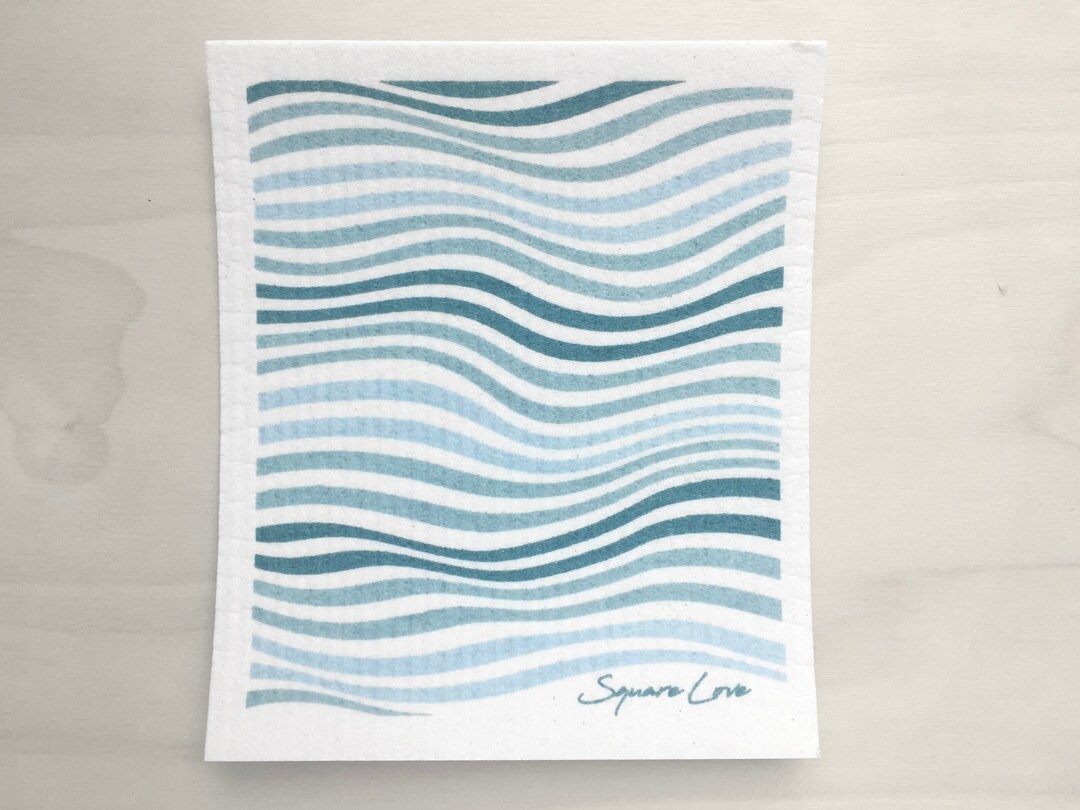 Waves Swedish Dishcloth Sponge Cloth Smell Free Reusable Etsy