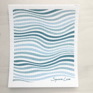 Lavette suédoise Waves | Chiffon éponge | Sans odeur | Essuie-tout écologique réutilisable | Cadeau | Les chaussettes de Noël souffrent | Carte de voeux
