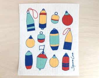 Buoys Swedish Dishcloth  | Sponge Cloth | Smell Free | Reusable Ecofriendly Paper Towel | Christmas Gift Stocking Suffer| Greeting Card