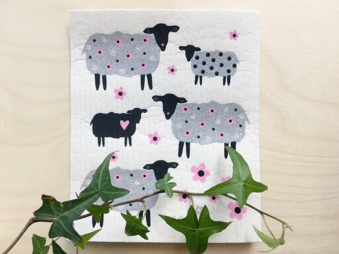 Sheep Swedish Dishcloth Sponge Cloth Smell Free Reusable Ecofriendly