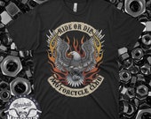 Ride or Die Motorcycle Club Harley Eagle Cool Dad Biker Gift Idea Unisex T-Shirt WX128