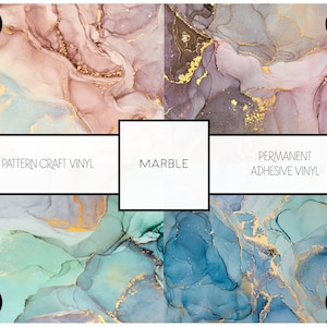 Pattern Vinyl HTV, Marble Ombre Vinyl Sticker & Iron on Vinyl, Perfect for DIY Crafters, Silhouette Cameo Cricut Cutting Machine Compatible