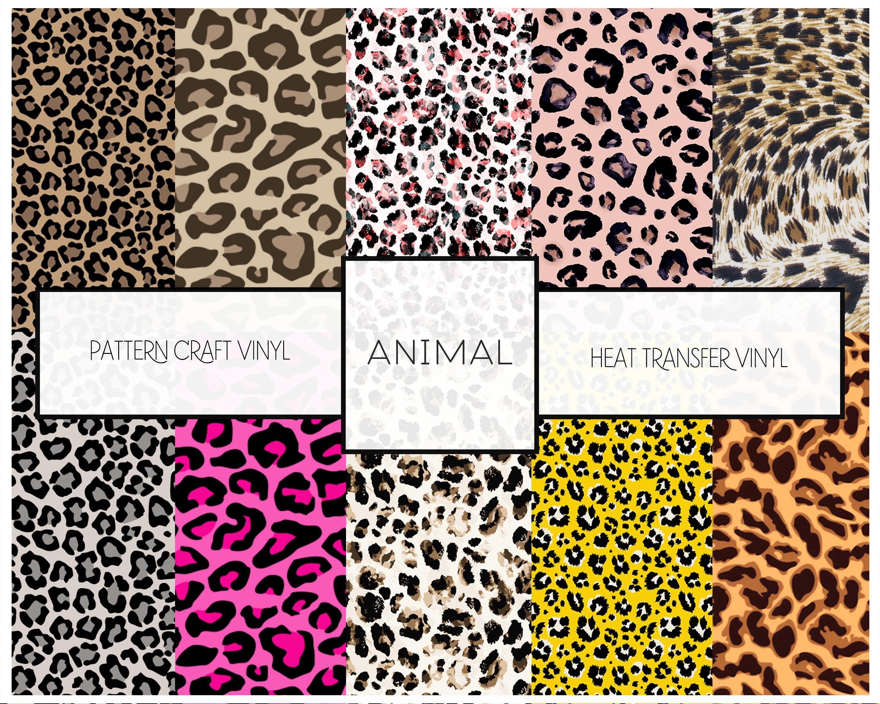 Animal Print Patterned HTV & Oracal 651 Permanent Leopard Print Vinyl ...