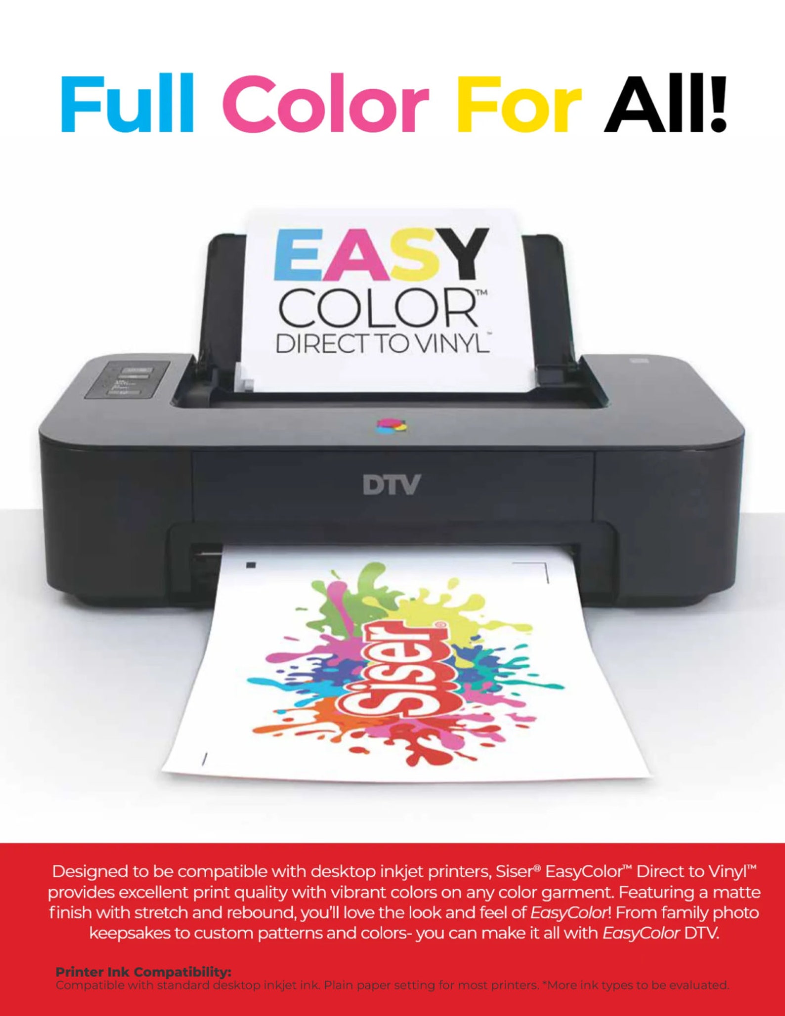Printable HTV Inkjet | Easycolor DTV Heat Transfer Vinyl Direct to ...