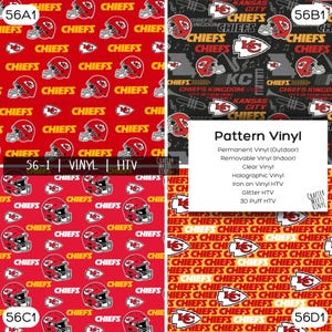 Pattern Vinyl HTV, KC Football Iron on Vinyl, Perfect for DIY Crafters, Silhouette Cameo Cricut Cutting Machine Compatible