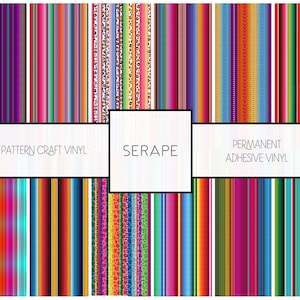 Serape Pattern Craft Vinyl Oracal 651 Permanent Adhesive Vinyl & Reusable Colorful Fiesta Pattern Vinyl | Spend 20 or more for FREE SHIPPING