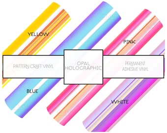 Holographic Opal Cricut Vinyl Sticker Monogram Decal Holographic Tumbler Vinyl Oracal 651 Permanent Vinyl Libbey Wrap Outdoor Vinyl 12&quot; Roll