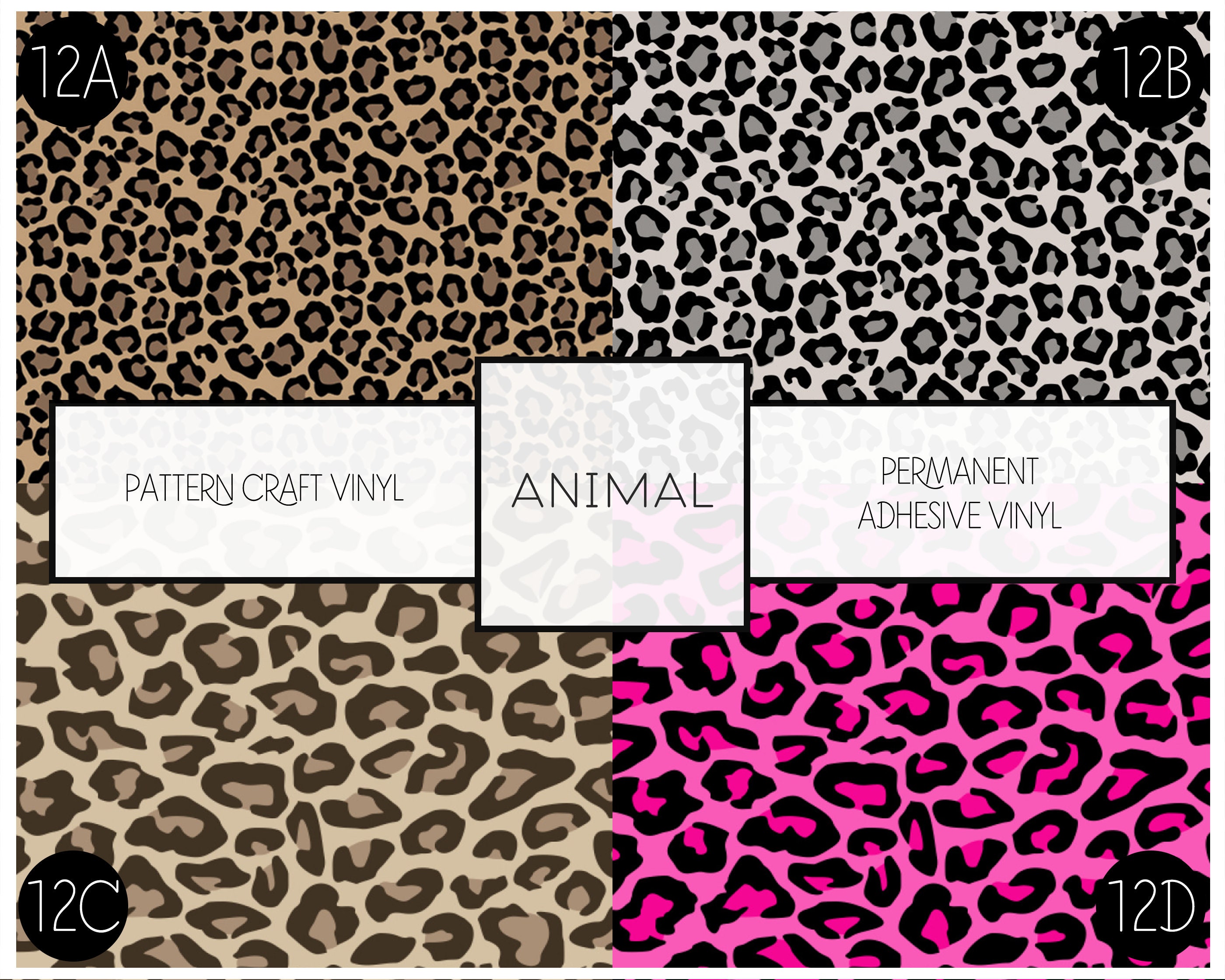 Animal Print Patterned HTV &amp; Oracal 651 Permanent Leopard Print Vinyl ...