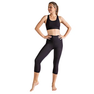 Thick High Waist Capri Leggings, Tummy Control Workout Yoga Capri Pants, Wide Waist Yoga Leggings with Pockets, Fast Shipping