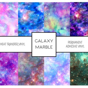 Pattern Vinyl HTV, Iridescent Galaxy Vinyl Sticker & Iron on Vinyl, Silhouette Cameo Cricut Cutting Machine Compatble