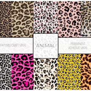 Animal Print Pattern Craft Vinyl Leopard Print Oracal 651 Permanent Vinyl & Reusable (No Residue) Vinyl 12 inch roll | FREE SHIPPING 20+