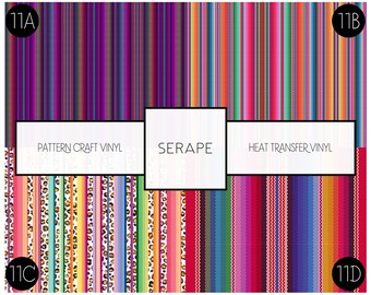 Colorful Serape Pattern Vinyl Iron On HTV Colorful Fiesta Pattern Heat Transfer Vinyl | Spend 20 or more for FREE SHIPPING