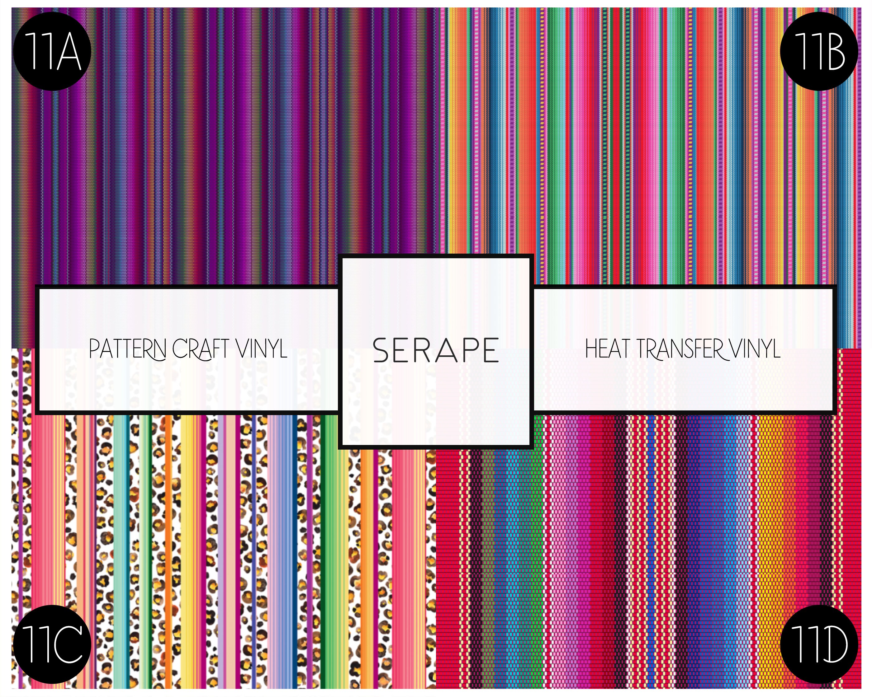Serape Heat Transfer Vinyl, Pattern HTV Vinyl or Adhesive Vinyl, Printed Vinyl  Sheets, Tshirt Iron on Vinyl, Vivid Serape HTV 252B 