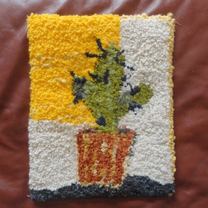 cacti needle punch art work, textile, wall art, desert plants, yarn art,fiber arts image 1