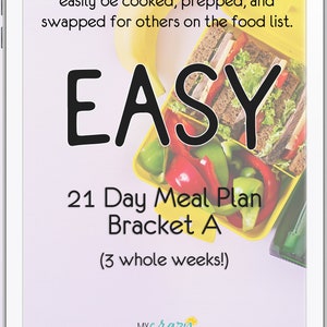 21 Day Fix Meal Planner Excel Template Weekly Diet Planner With Recipe List  for Any Different Calories Range 
