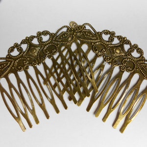 Womens Hair Combs Set - Butterfly Filigree Comb - Decorative Hair Comb - Gold Golden Vintage Victorian Hair Piece - Art Deco Hair Piece