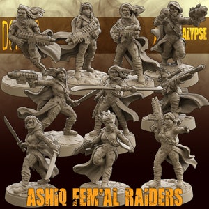 Ashpocalypse Ashiq Fem&#39;al Raiders Gang Cyberpunk 28-32mm Scale
