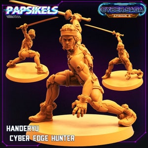 8 Pack Cyber Edge Hunters Cyberpunk 32mm Scale Miniatures