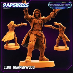 Cyberpunk Assassin Clint Reaperwood 32mm Scale Miniature