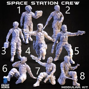 Modular Space Station Crew Miniatures 28-32mm Scale