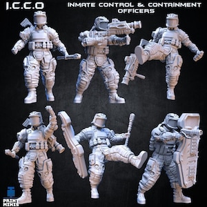 Cyberpunk Prison Riot Control Officers 28-32mm