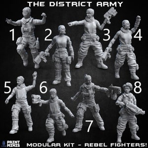 Modular Cyberpunk District Rebellion Army 28-32mm Scale Miniatures