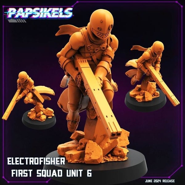 Cyberpunk Electrofishers First Squad Unit 3 Pack 32mm Scale Miniatures