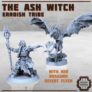 Ash Witch with Pet 28-32mm Scale Miniature