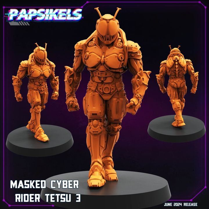 Cyber Rider Sherif Cyberpunk Masked Cyber Rider Tetsu 4 Pack 32mm Scale Miniature - Etsy