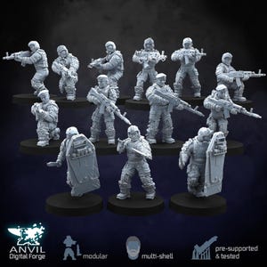 Modular Post Apocalypse Mercenaries Set 28mm Scale Miniatures