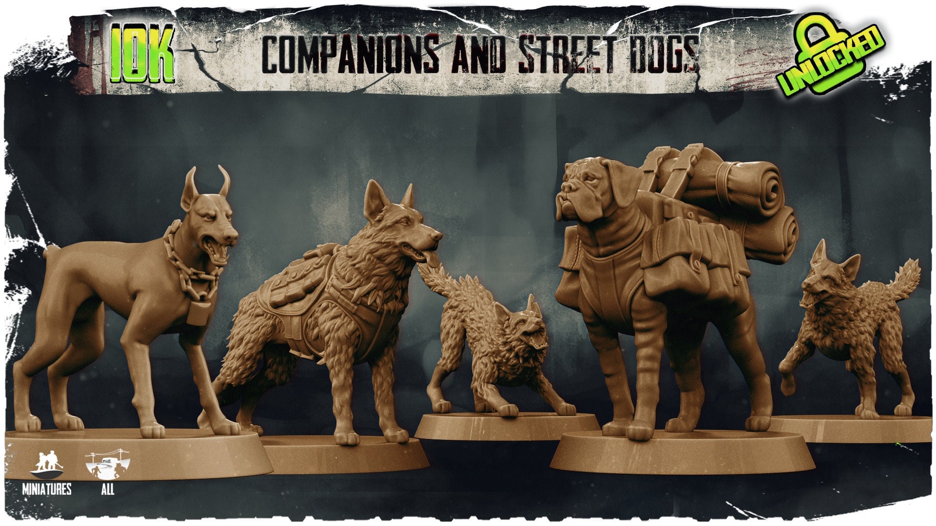 Apocalypse Dawn Dogs 5 Pack 32mm Scale