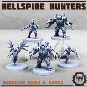 Hell Spire Hunters 4 Pack Gang 28mm Scale Miniatures