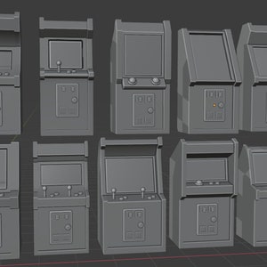 Retro Arcade Cabinets Machines 28-32mm Scale
