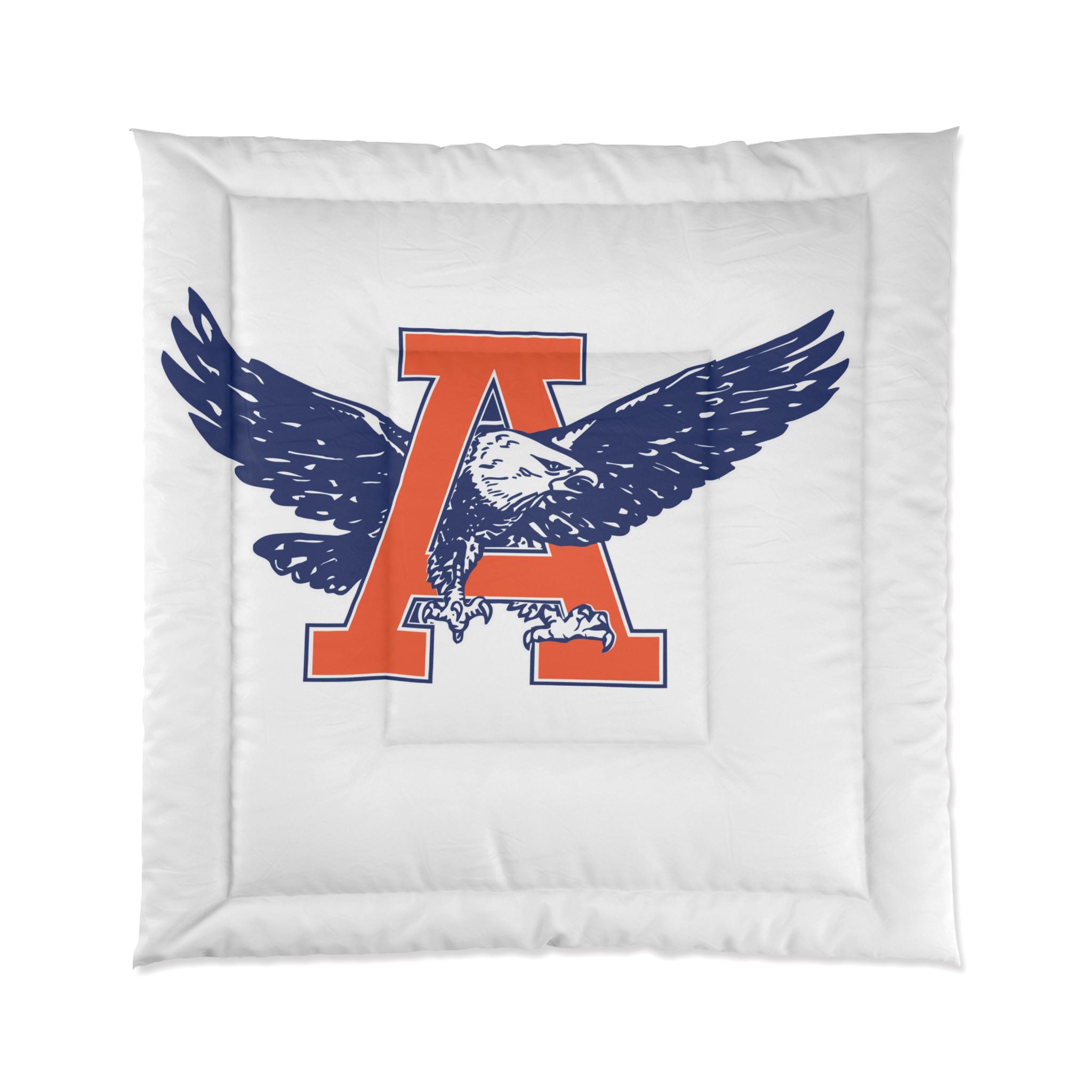 Flying War Eagle Logo Comforter | Orange Navy Bedding, School Spirit - Etsy