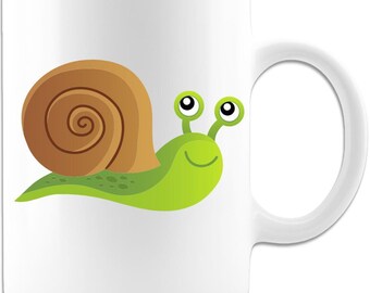 Snail 11oz Ceramic White Coffee Mug