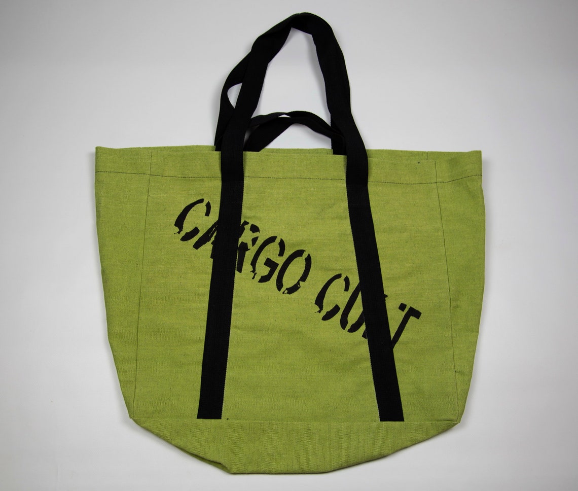 Big canvas tote bag olive green color natural cotton linen Etsy