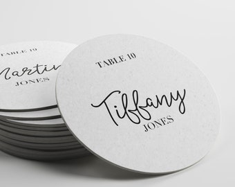 CUSTOM Wedding Place Card Coasters