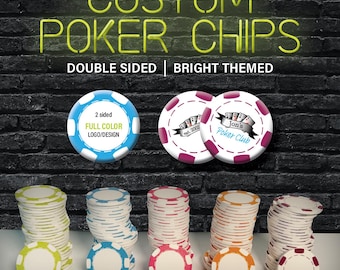 Custom printed Poker Chips - Brights  |  Set of 25