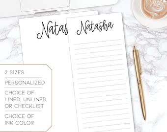 Larger Name Note Pad | Personalized | Choose Colors | Pad of 50 (np-003)