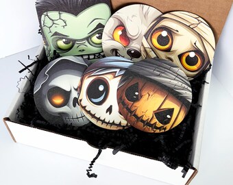 Cute Halloween Head Coasters