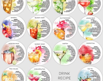 Specialty Drink Recipe Coasters