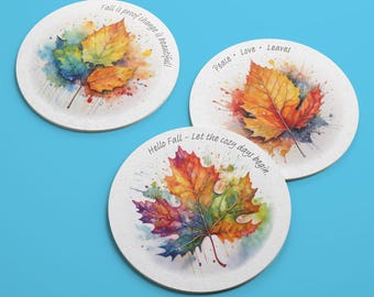 Fall Leaf Watercolor Coasters