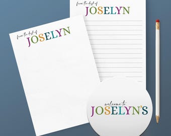 Ensemble de bloc-notes et de sous-verres couleur bijou