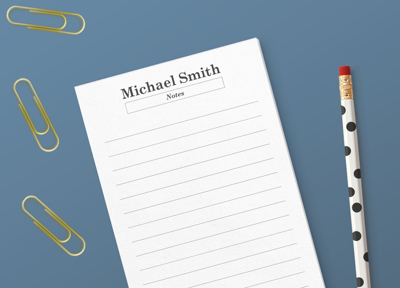 Personalized Simple Note Pad Notes 3.5 x 8 50 sheets Etsy