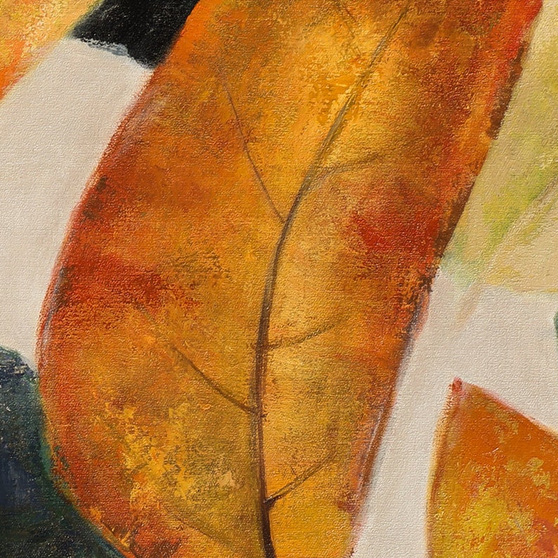 Original Abstract Leaves Wall Art Large Fall Autumn Leaves Etsy