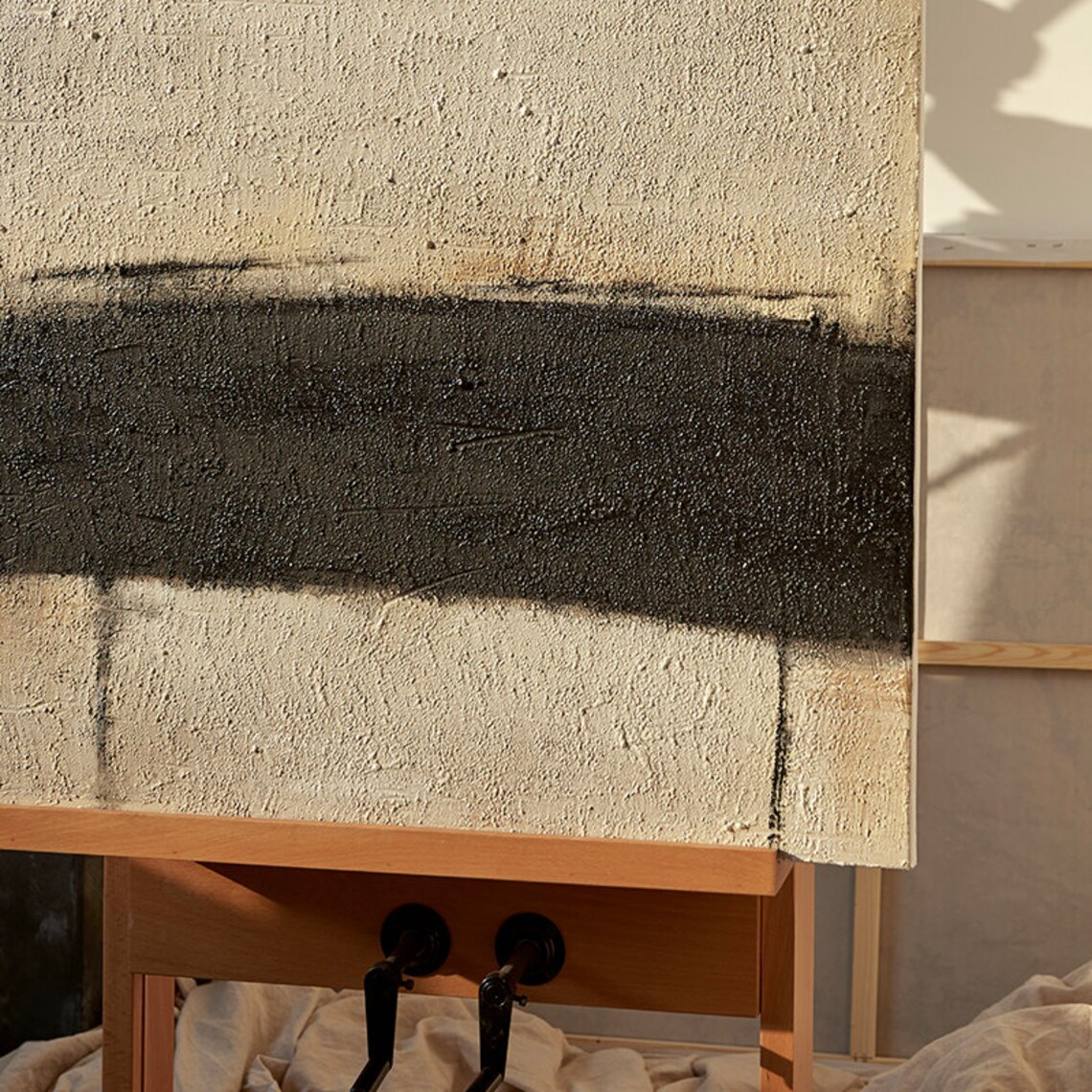 Original Beige and Black Wall Art Modern Abstract Painting on Etsy