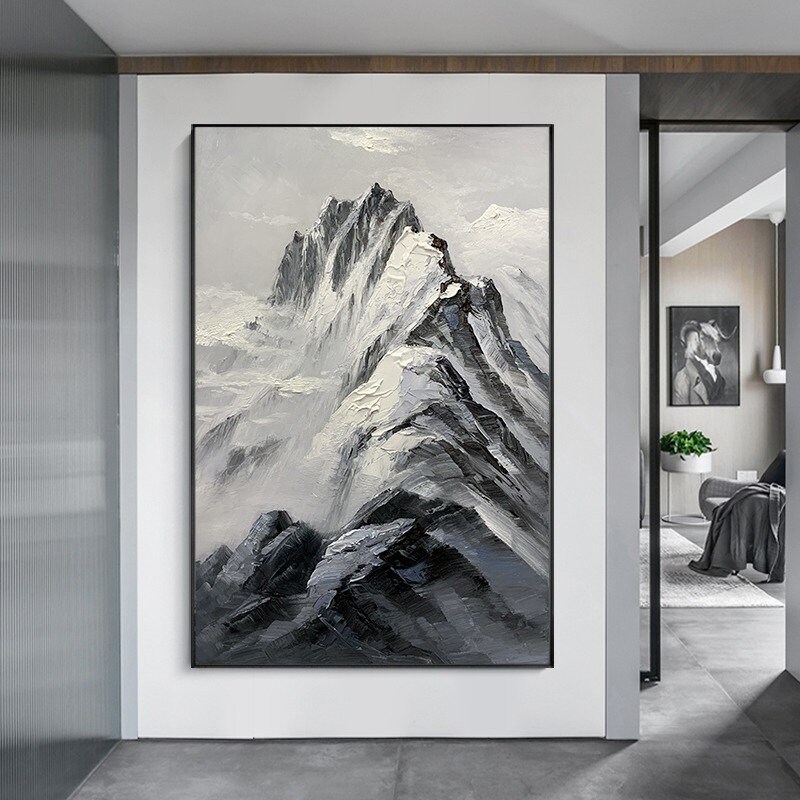 Abstract Mountain Wall Art Mountain Oil Painting Canvas Art Etsy