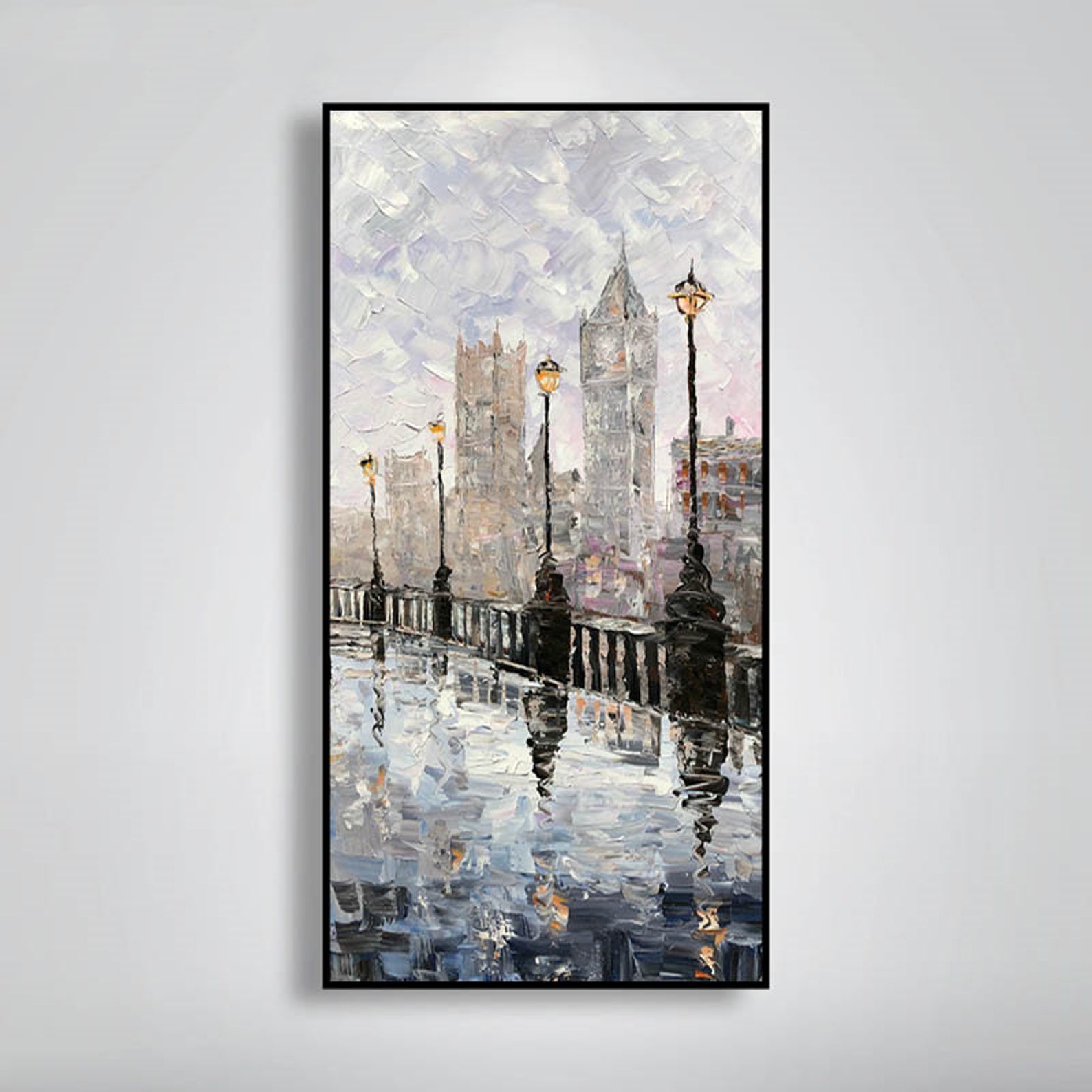 London Abstract Wall Art Large Cityscape Canvas Wall Art Etsy