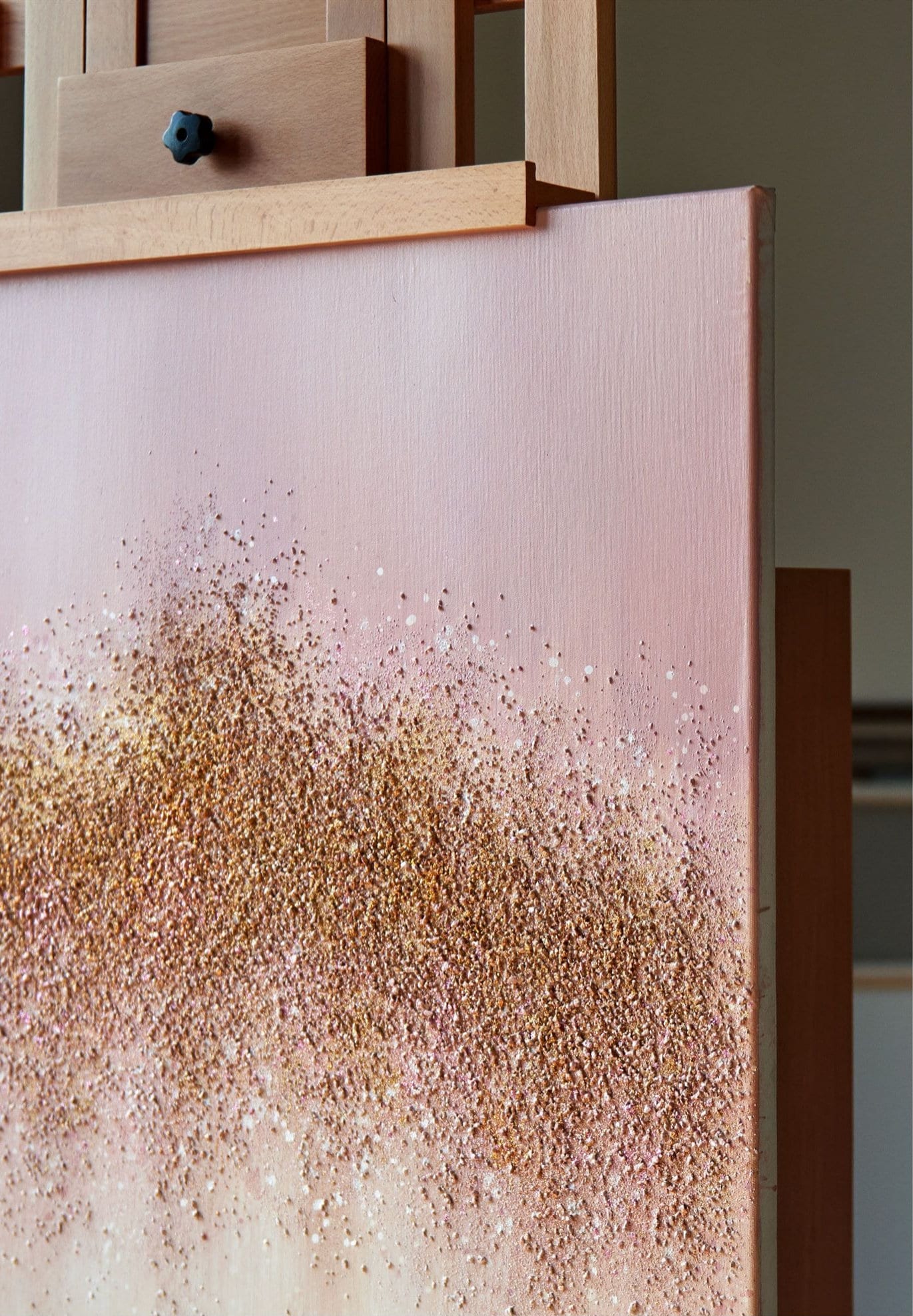Pink Gold Painting Abstract Glitter Canvas Wall Art Abstract Etsy